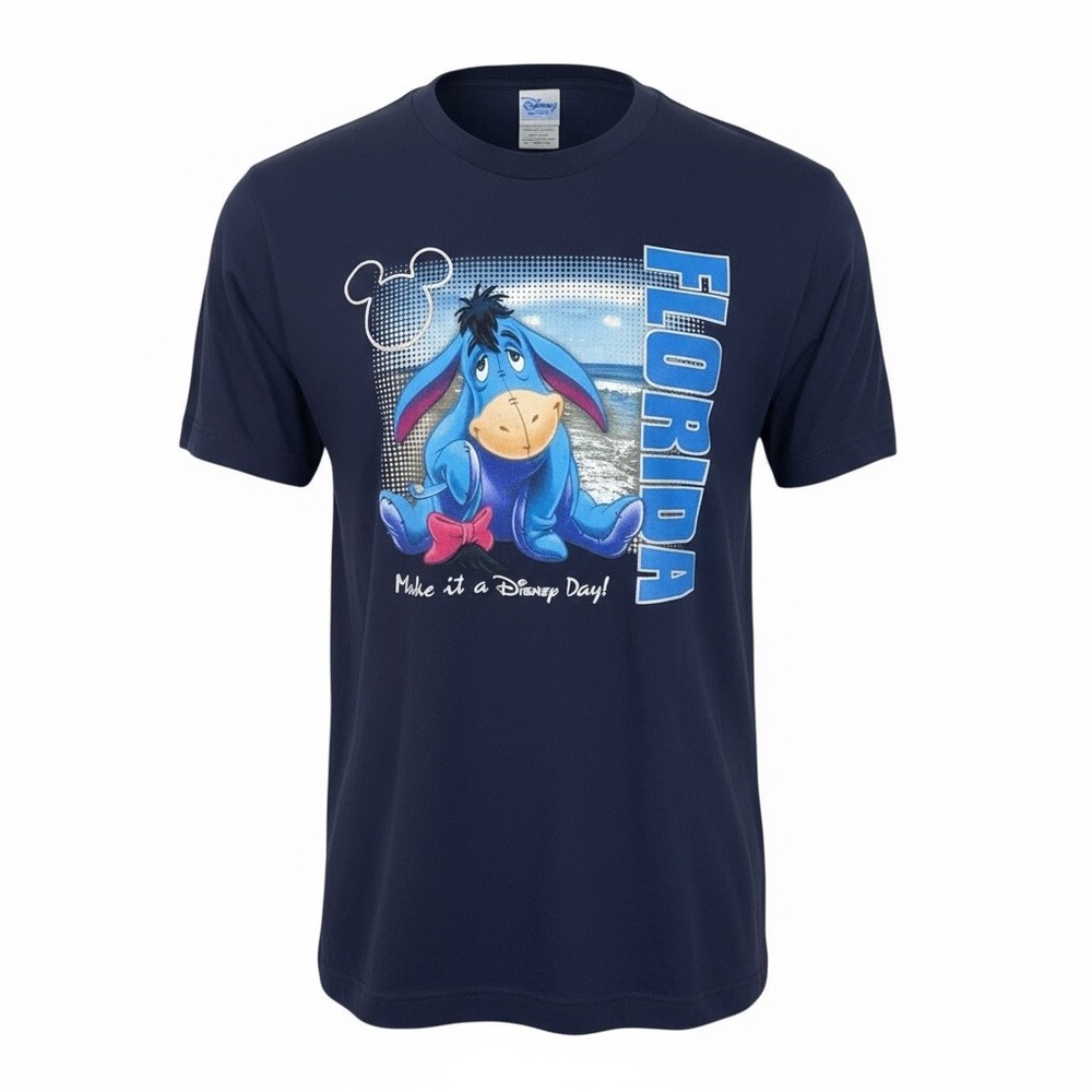Disney Eeyore Florida T Shirt Blue Graphic Tee XL Make It‎ a Disney Day Unisex